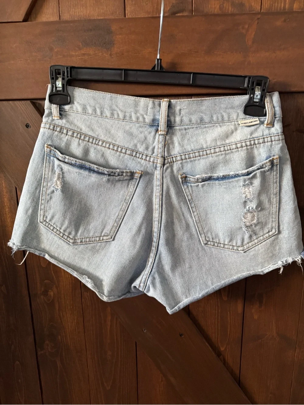 Billabong Light Wash Distressed Denim Cutoff Shorts
